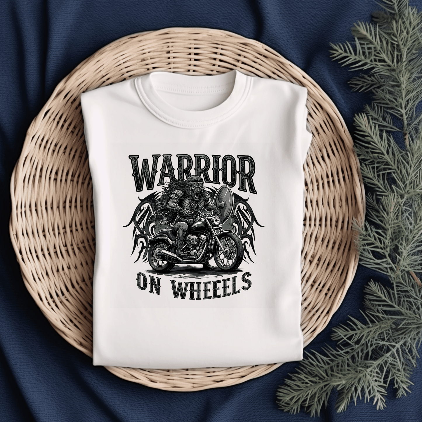 Warrior on Wheels Women’s Biker T-Shirt – Heavyweight Gildan® 5000 Crewneck