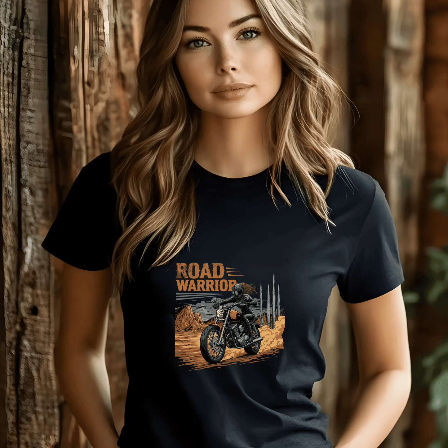 Road Warrior Women’s Biker T-Shirt – Heavyweight Gildan® 5000 Crewneck