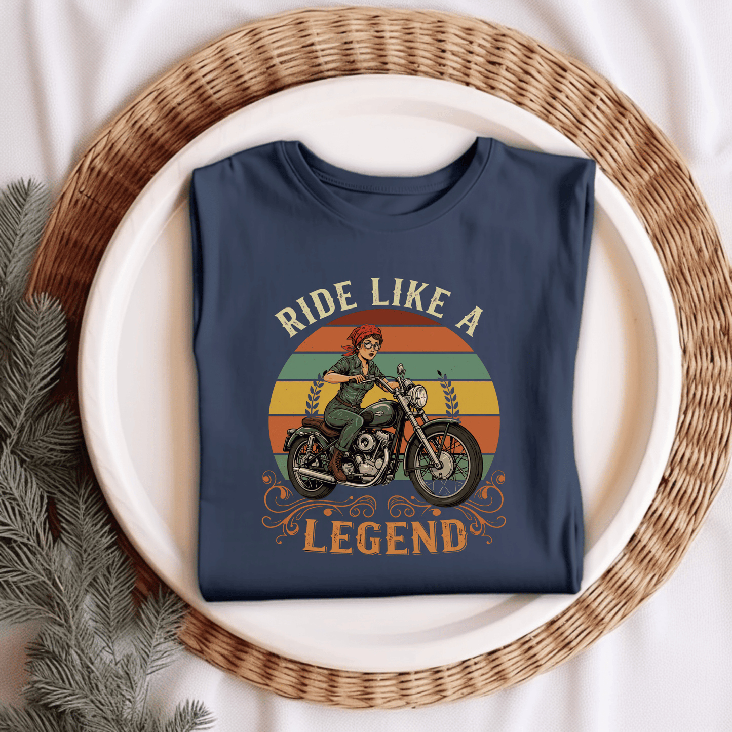 Ride Like a Legend Women’s Biker T-Shirt – Heavyweight Gildan® 5000 Crewneck