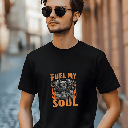 Fuel My Soul Women’s Biker T-Shirt – Heavyweight Gildan® 5000 Crewneck