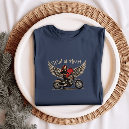 Wild at Heart Women’s Biker T-Shirt – Heavyweight Gildan® 5000 Crewneck