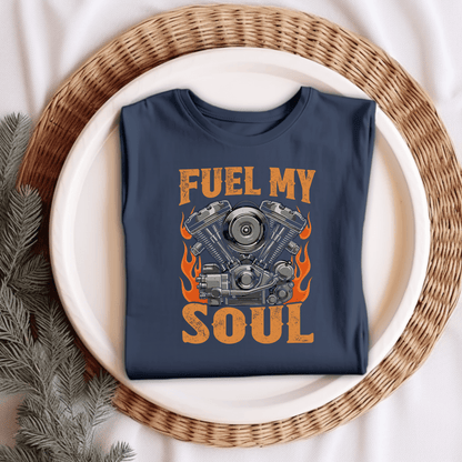 Fuel My Soul Women’s Biker T-Shirt – Heavyweight Gildan® 5000 Crewneck