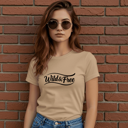 Wild & Free Women’s Biker T-Shirt – Heavyweight Gildan® 5000 Crewneck