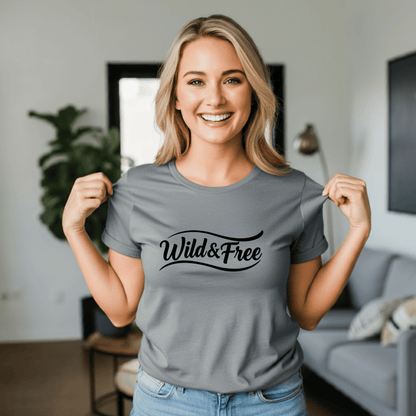 Wild & Free Women’s Biker T-Shirt – Heavyweight Gildan® 5000 Crewneck
