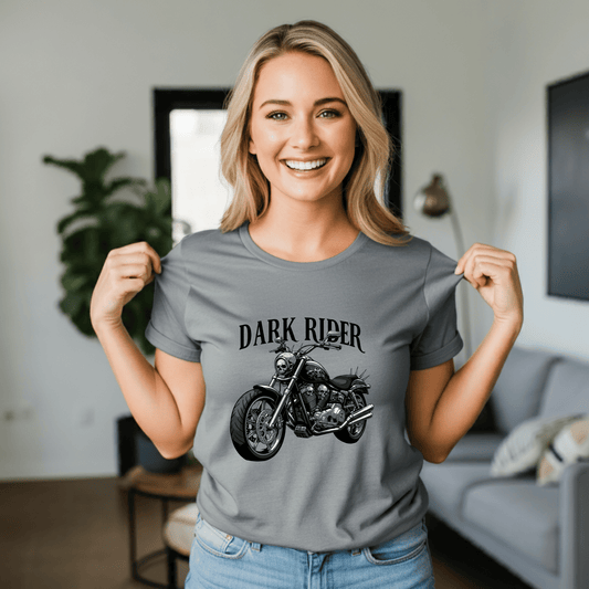 Dark Rider Women’s Biker T-Shirt – Heavyweight Gildan® 5000 Crewneck