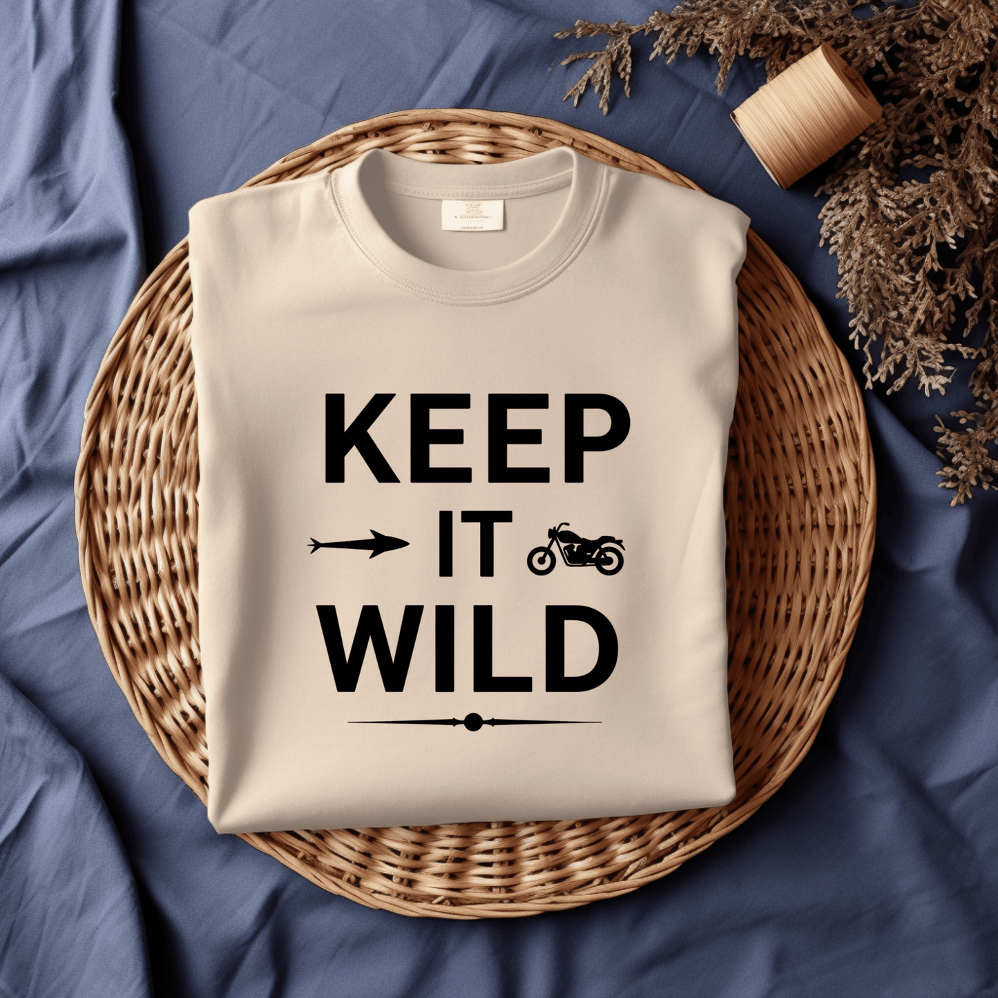 Keep It Wild Women’s Biker T-Shirt – Heavyweight Gildan® 5000 Crewneck