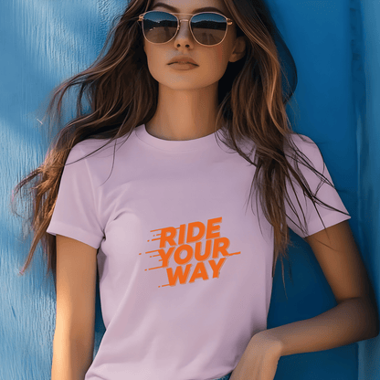 Ride Your Way Women’s Biker T-Shirt – Heavyweight Gildan® 5000 Crewneck