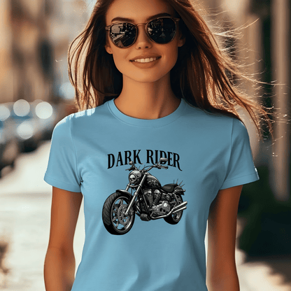 Dark Rider Women’s Biker T-Shirt – Heavyweight Gildan® 5000 Crewneck