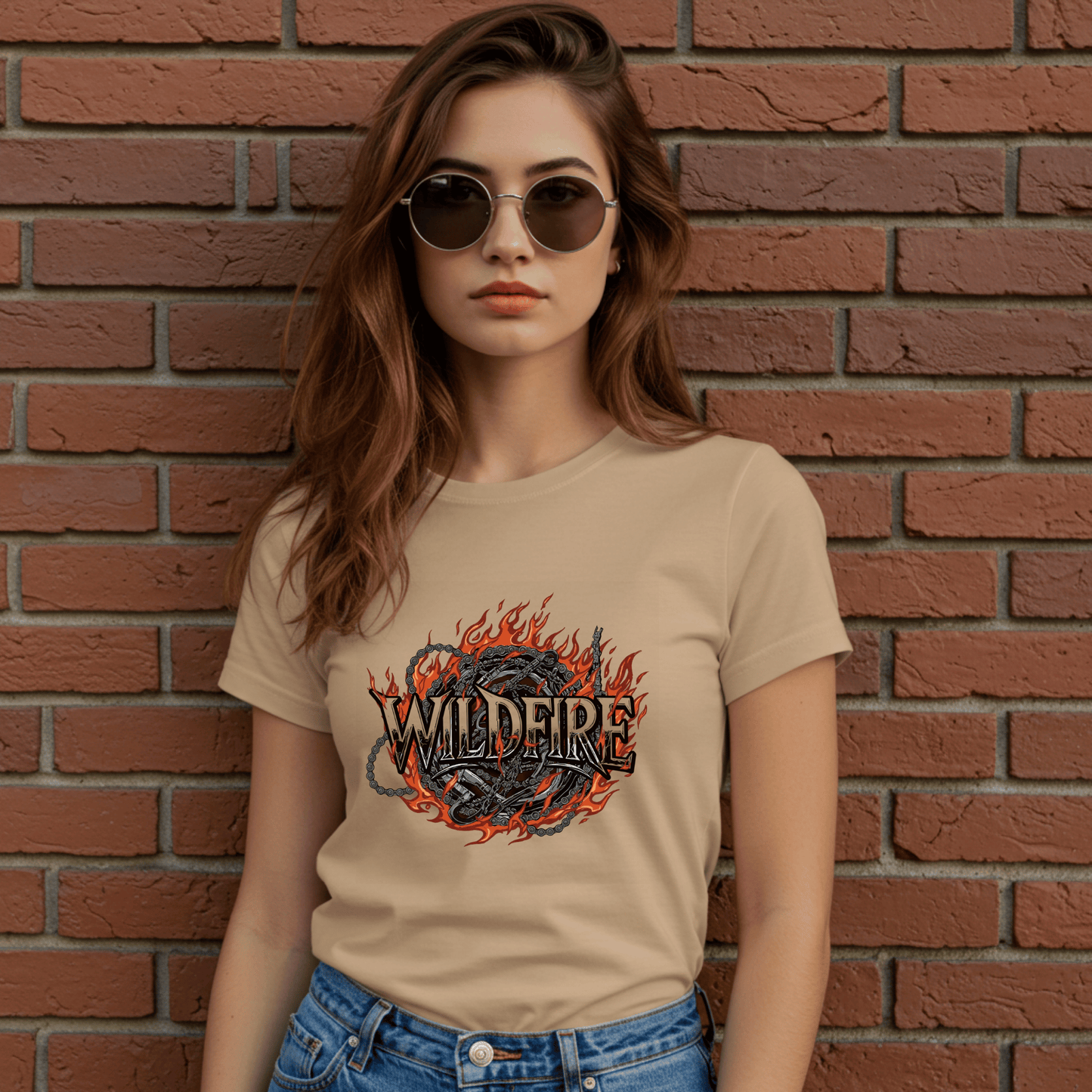 Wildfire Women’s Biker T-Shirt – Heavyweight Gildan® 5000 Crewneck