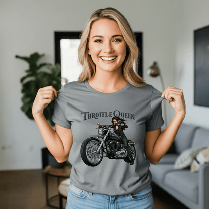 Throttle Queen Women’s Biker T-Shirt – Heavyweight Gildan® 5000 Crewneck