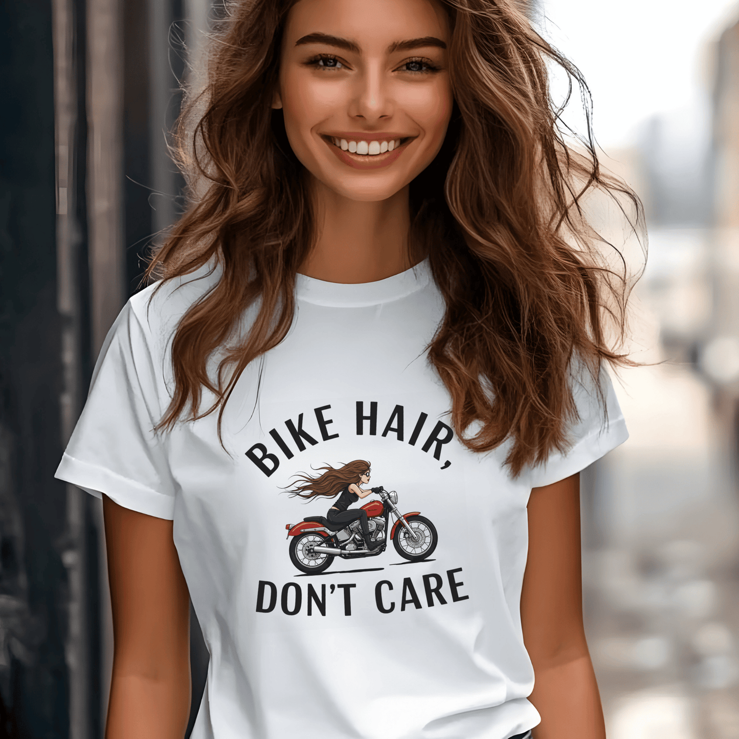 Bike Hair, Don't Care Heavyweight Unisex Crewneck T-shirt | Gildan® 5000