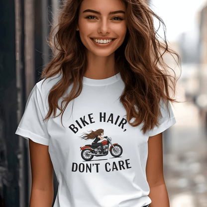 Bike Hair, Don't Care Heavyweight Unisex Crewneck T-shirt | Gildan® 5000