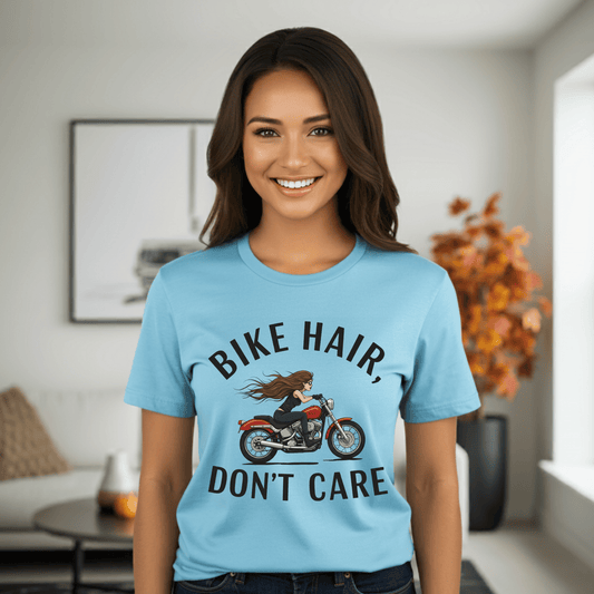Bike Hair, Don't Care Heavyweight Unisex Crewneck T-shirt | Gildan® 5000