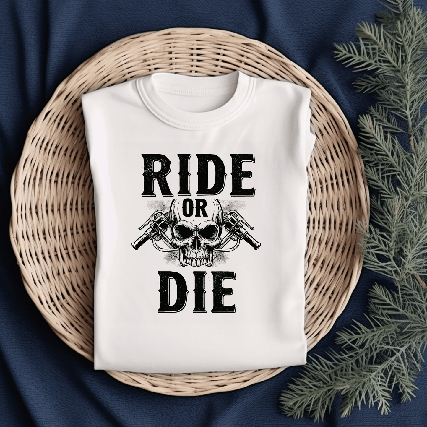 Ride or Die Women’s Biker T-Shirt – Heavyweight Gildan® 5000 Crewneck
