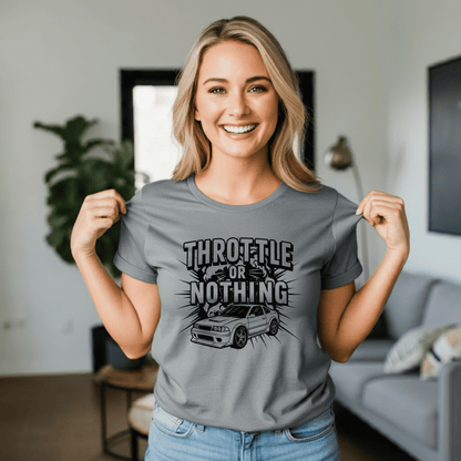 Throttle or Nothing Women’s Biker T-Shirt – Heavyweight Gildan® 5000 Crewneck