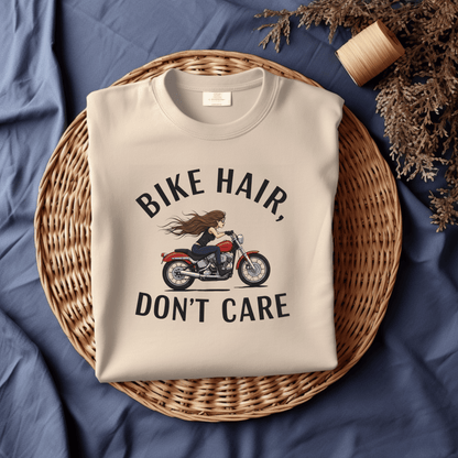 Bike Hair, Don't Care Heavyweight Unisex Crewneck T-shirt | Gildan® 5000