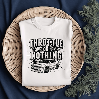 Throttle or Nothing Women’s Biker T-Shirt – Heavyweight Gildan® 5000 Crewneck