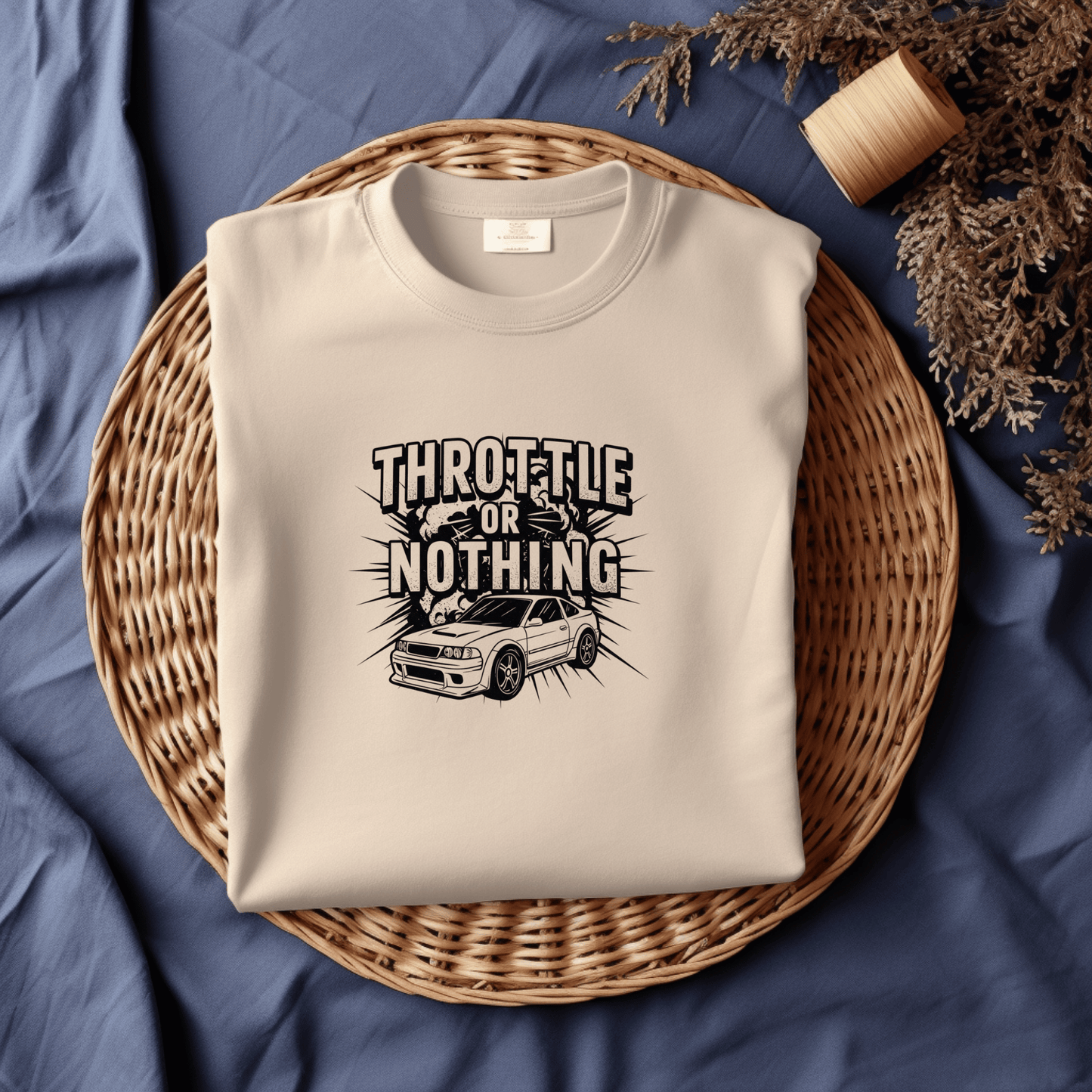 Throttle or Nothing Women’s Biker T-Shirt – Heavyweight Gildan® 5000 Crewneck