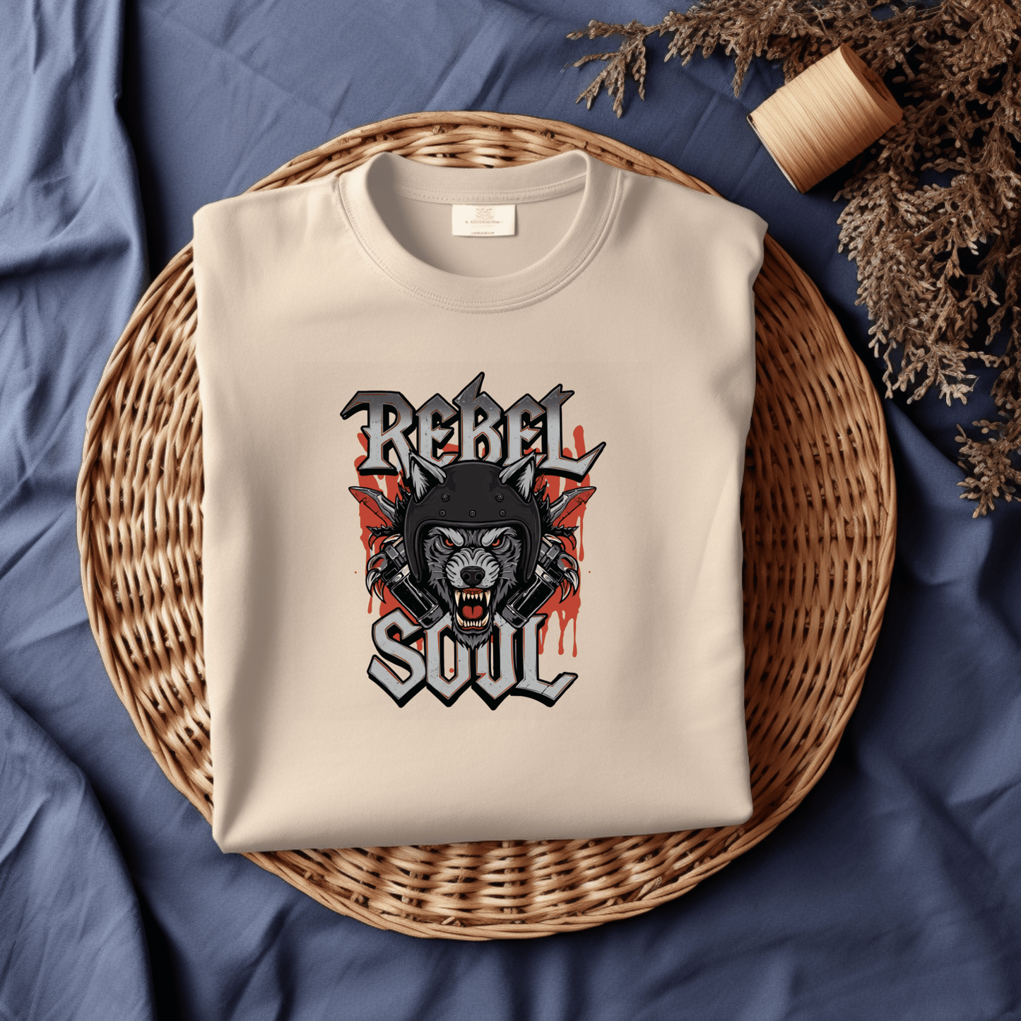 Rebel Soul Women’s Biker T-Shirt – Heavyweight Gildan® 5000 Crewneck