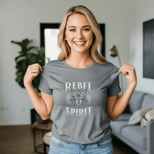 Rebel Spirit Women’s Biker T-Shirt – Heavyweight Gildan® 5000 Crewneck