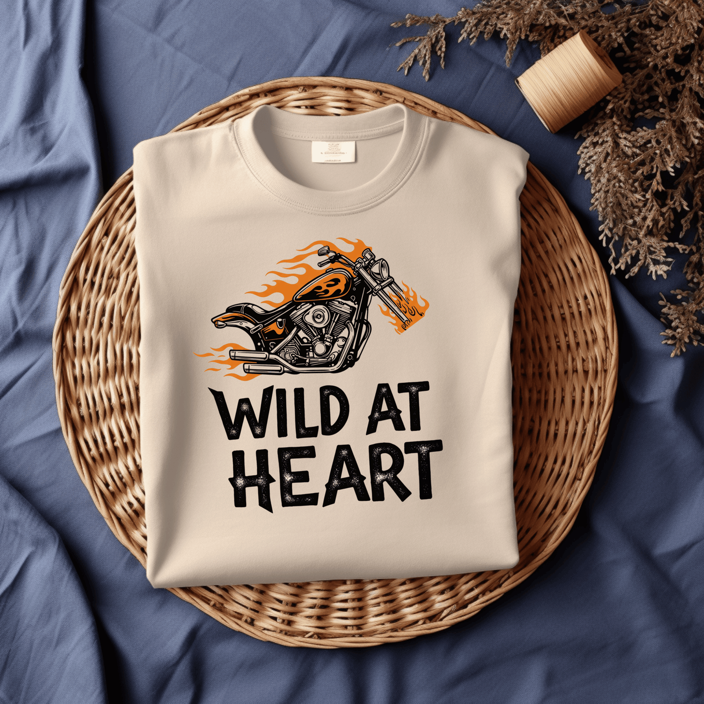 Wild At Heart Women’s Biker T-Shirt – Heavyweight Gildan® 5000 Crewneck
