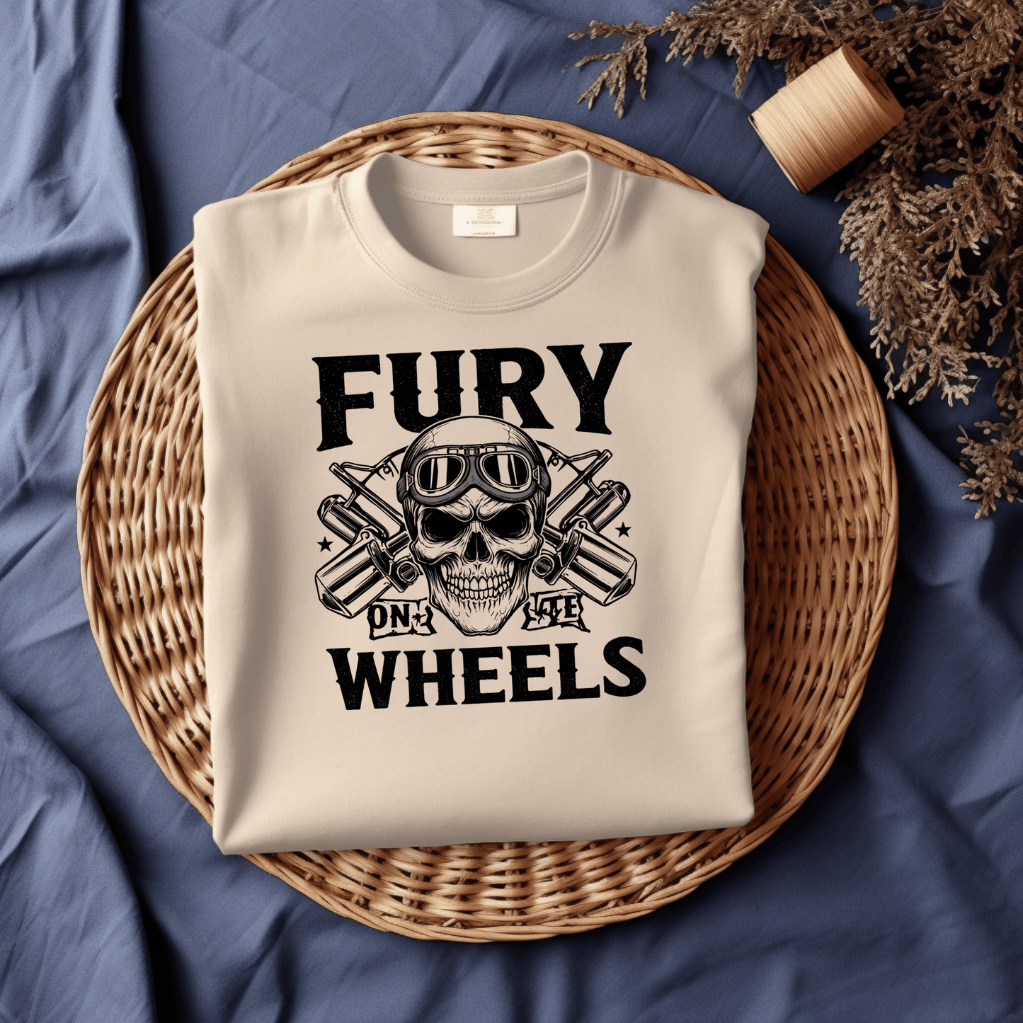 Fury On Wheels Women’s Biker T-Shirt – Heavyweight Gildan® 5000 Crewneck