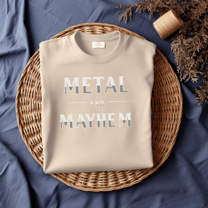 Metal and Mayhem Women’s Biker T-Shirt – Heavyweight Gildan® 5000 Crewneck