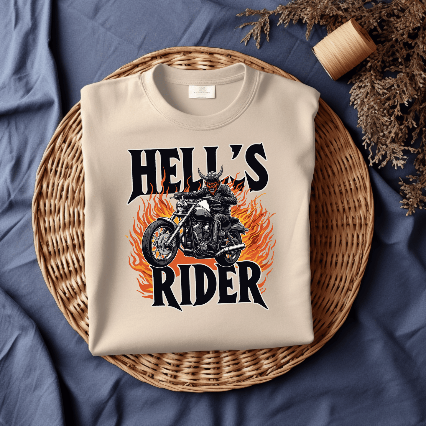 Hell’s Rider Women’s Biker T-Shirt – Heavyweight Gildan® 5000 Crewneck