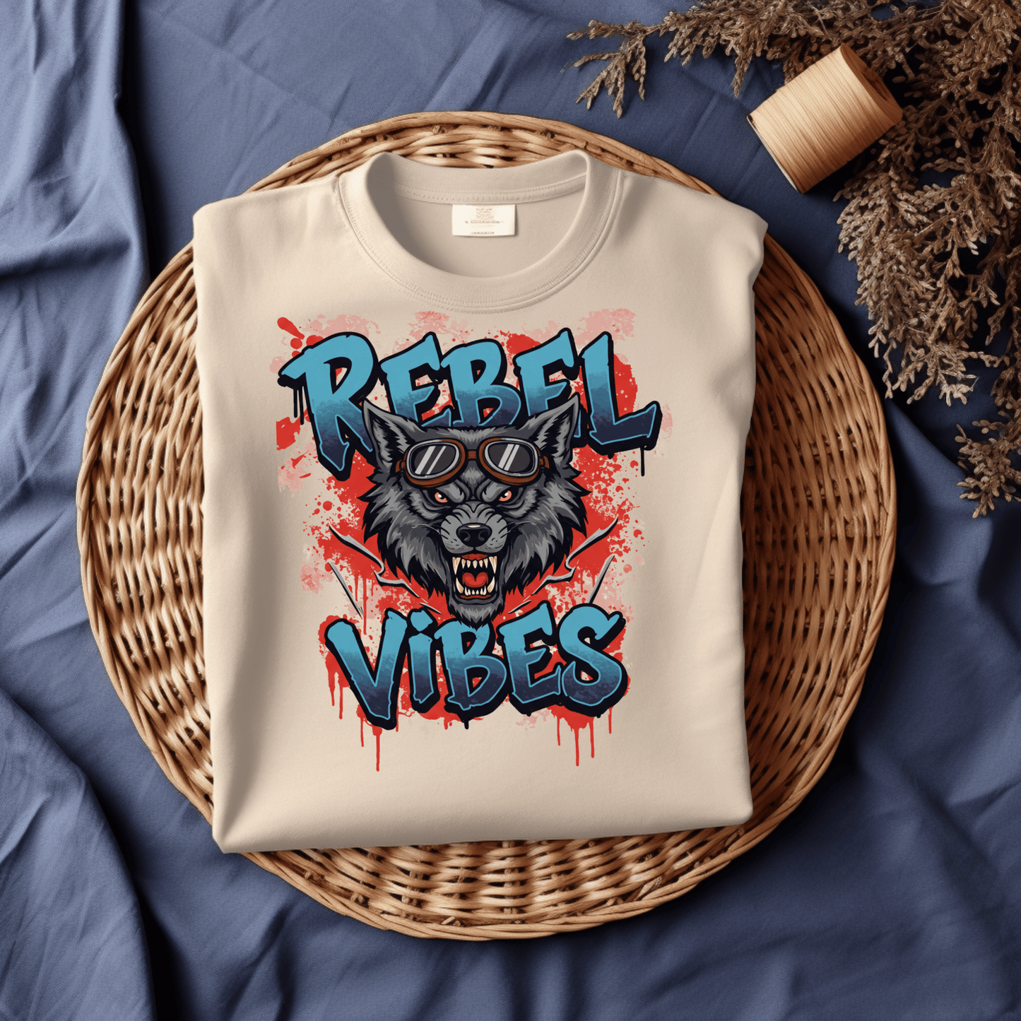 Rebel Vibes Women’s Biker T-Shirt – Heavyweight Gildan® 5000 Crewneck