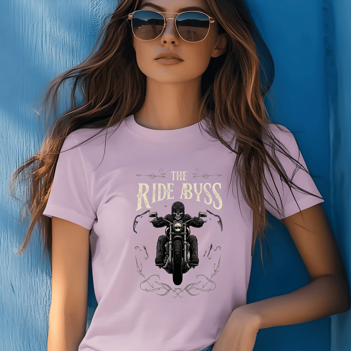 The Ride Abyss Women’s Biker T-Shirt – Heavyweight Gildan® 5000 Crewneck