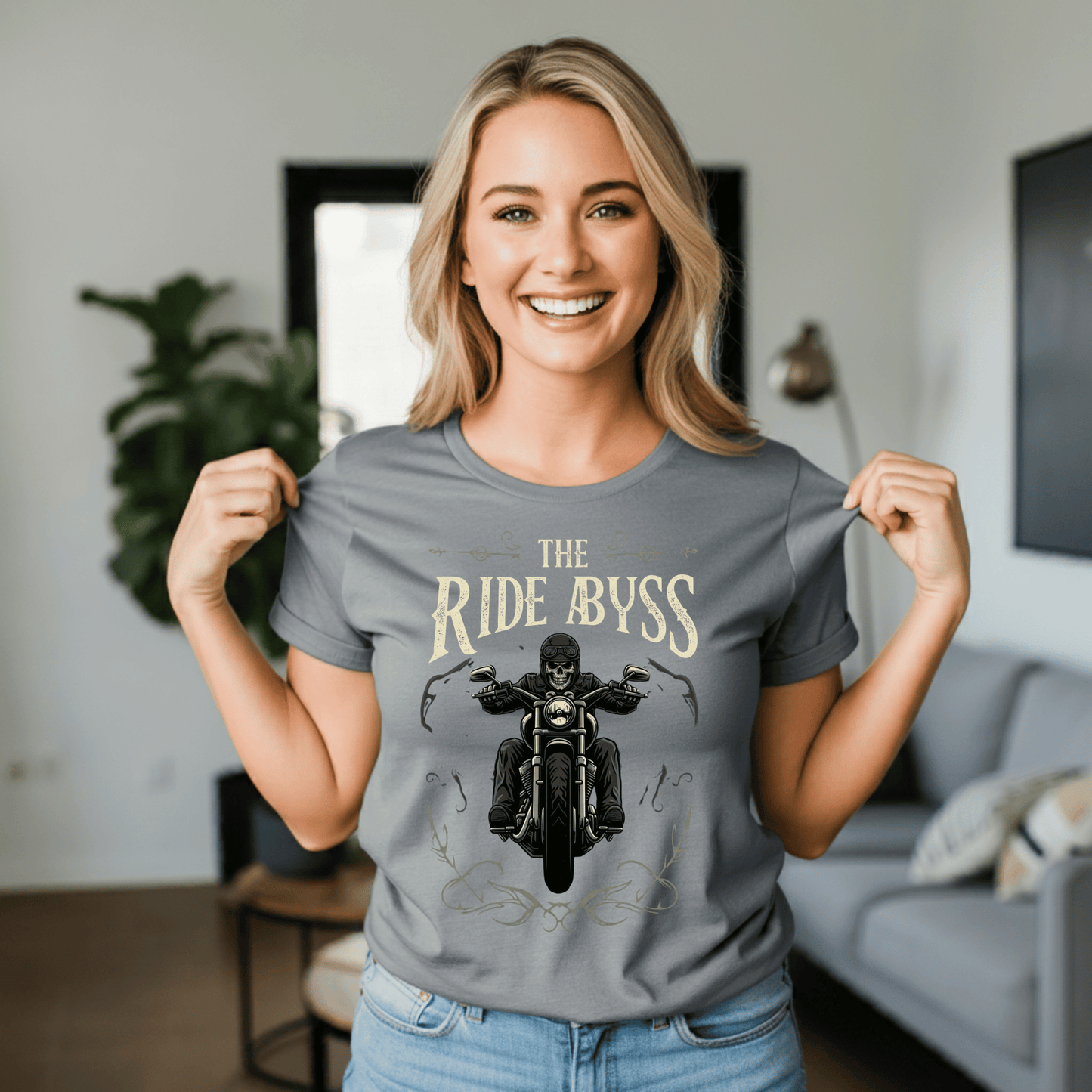 The Ride Abyss Women’s Biker T-Shirt – Heavyweight Gildan® 5000 Crewneck