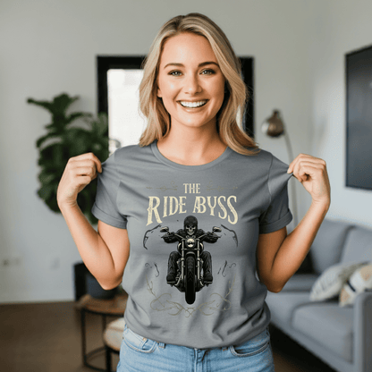 The Ride Abyss Women’s Biker T-Shirt – Heavyweight Gildan® 5000 Crewneck