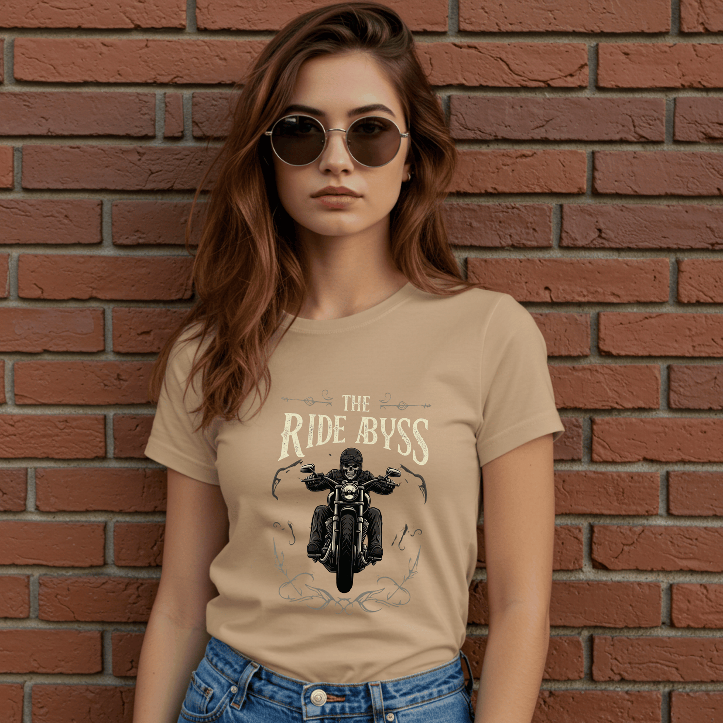 The Ride Abyss Women’s Biker T-Shirt – Heavyweight Gildan® 5000 Crewneck