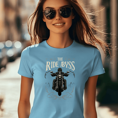 The Ride Abyss Women’s Biker T-Shirt – Heavyweight Gildan® 5000 Crewneck