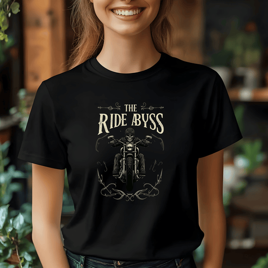 The Ride Abyss Women’s Biker T-Shirt – Heavyweight Gildan® 5000 Crewneck