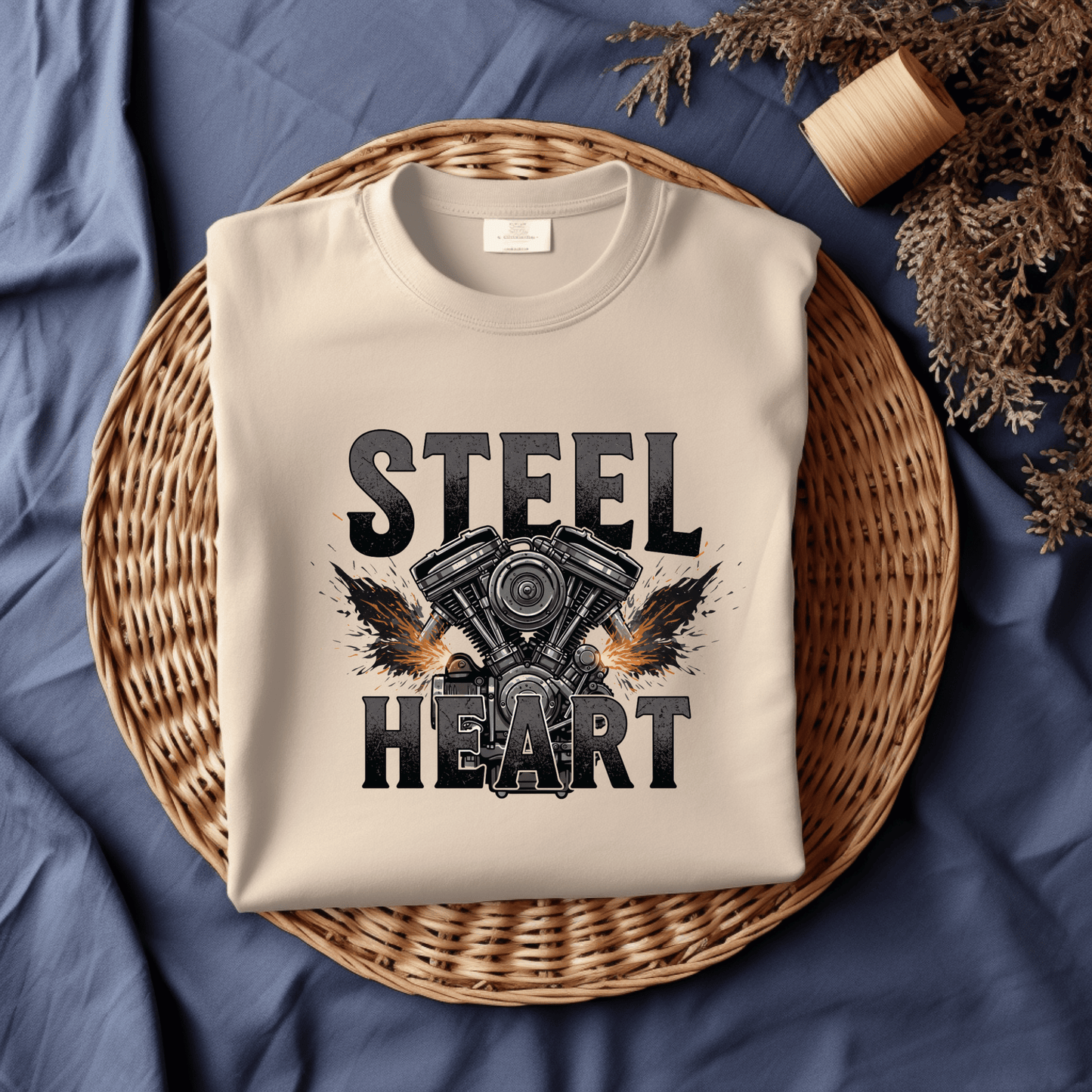 Steel Heart Women’s Biker T-Shirt – Heavyweight Gildan® 5000 Crewneck