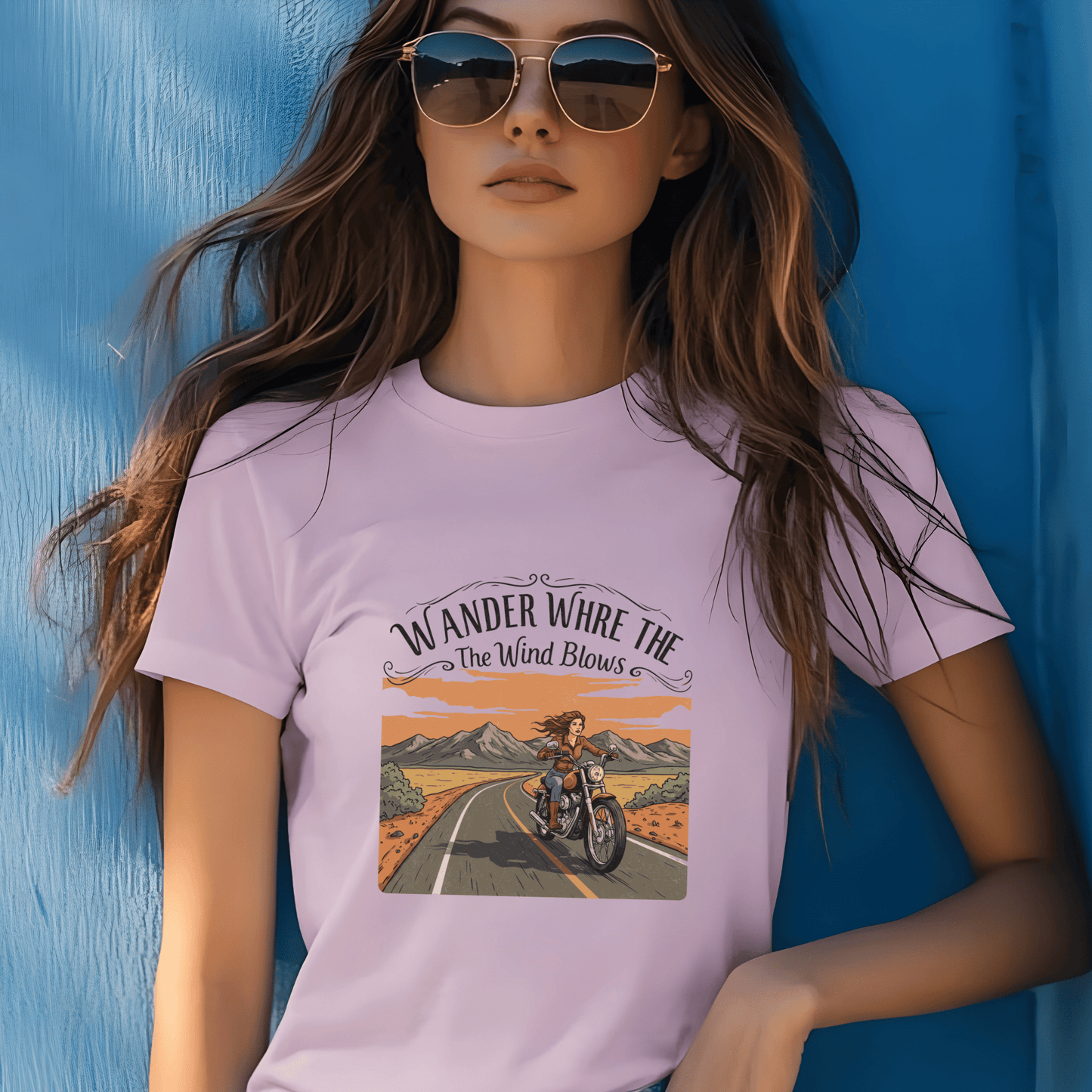 Wander Where The Wind Blows Women’s Biker T-Shirt – Heavyweight Gildan® 5000