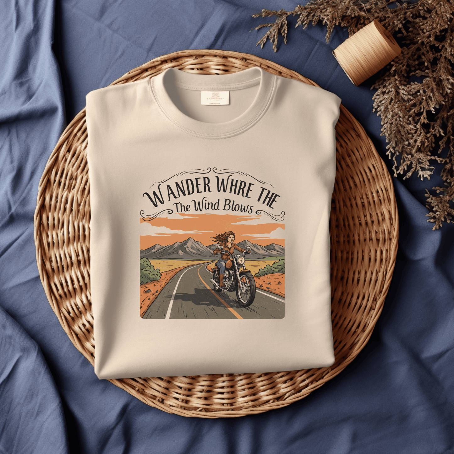 Wander Where The Wind Blows Women’s Biker T-Shirt – Heavyweight Gildan® 5000