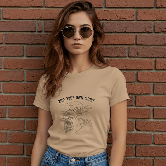 Ride Your Own Story Women’s Biker T-Shirt – Heavyweight Gildan® 5000 Crewneck