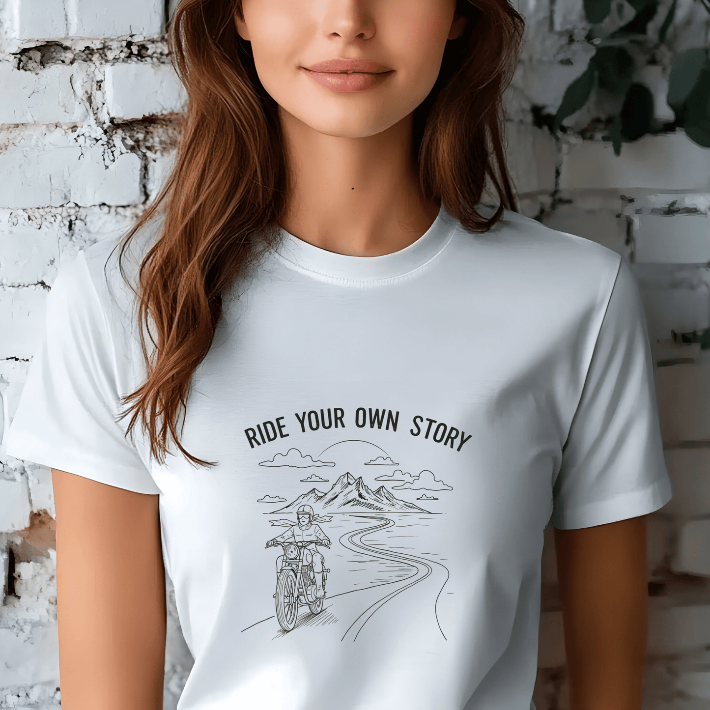 Ride Your Own Story Women’s Biker T-Shirt – Heavyweight Gildan® 5000 Crewneck