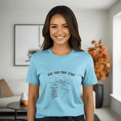 Ride Your Own Story Women’s Biker T-Shirt – Heavyweight Gildan® 5000 Crewneck