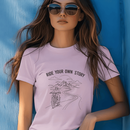 Ride Your Own Story Women’s Biker T-Shirt – Heavyweight Gildan® 5000 Crewneck