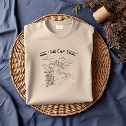 Ride Your Own Story Women’s Biker T-Shirt – Heavyweight Gildan® 5000 Crewneck
