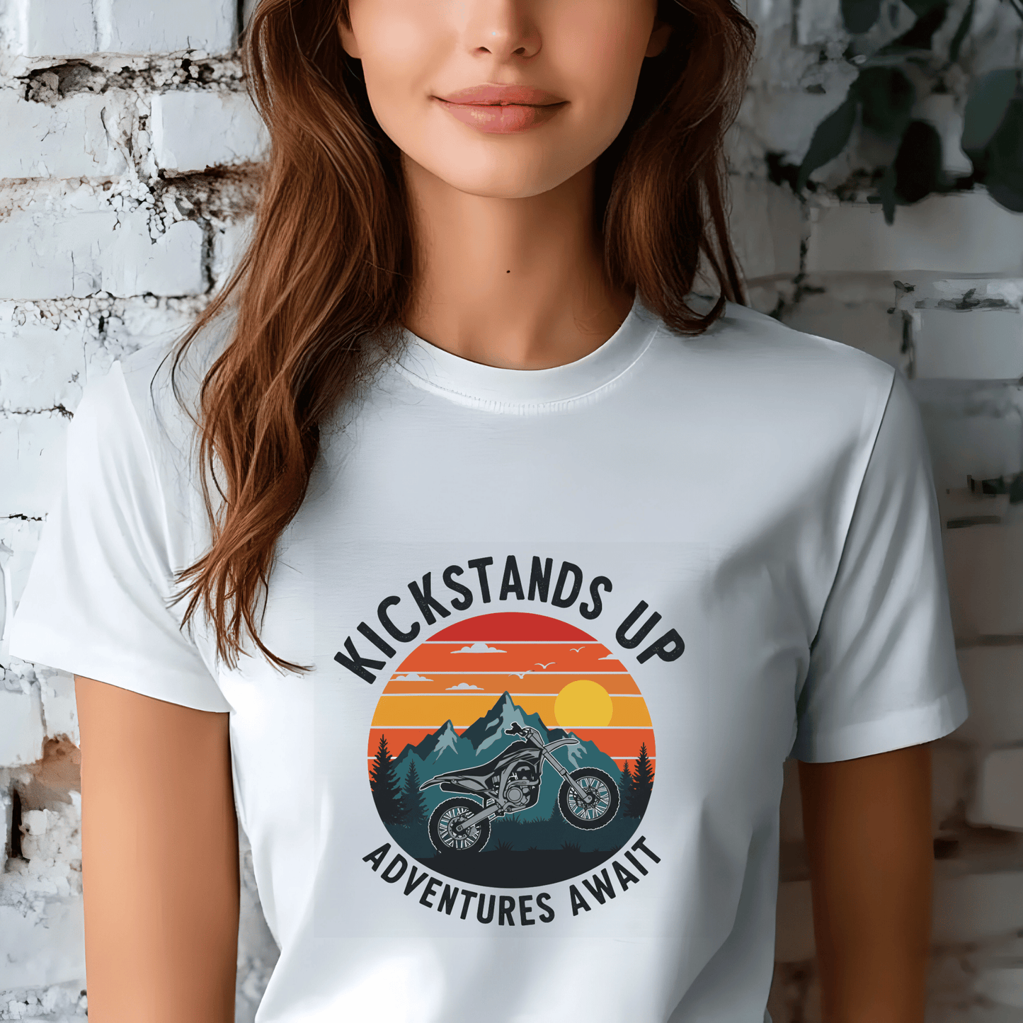 Kickstand Up Women’s Biker T-Shirt – Heavyweight Gildan® 5000 Crewneck