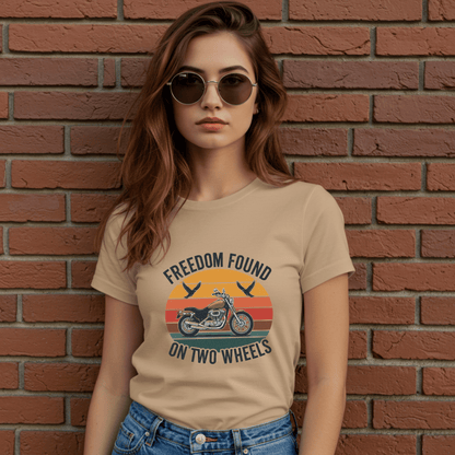 Freedom Found Women’s Biker T-Shirt – Heavyweight Gildan® 5000 Crewneck